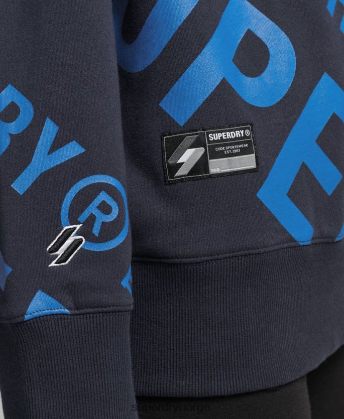 Superdry marinen klær 86P46D5887 kjernelogo over hele lagets genser kvinner