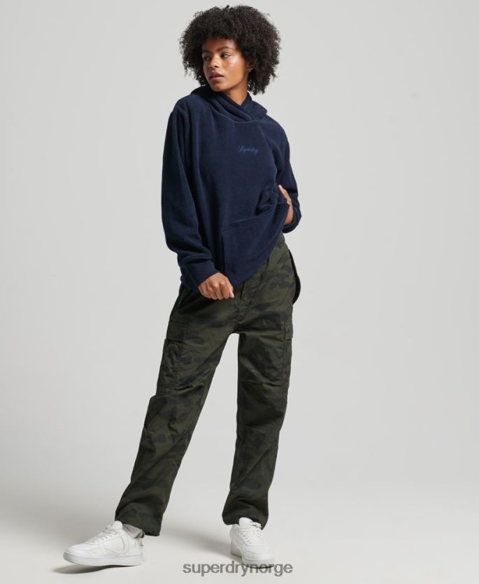 Superdry marinen klær 86P46D5920 oversized hettegenser i grafisk fleece kvinner