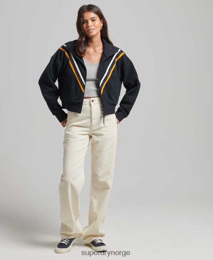Superdry marinen klær 86P46D5927 vintage chevron polar fleece topp kvinner