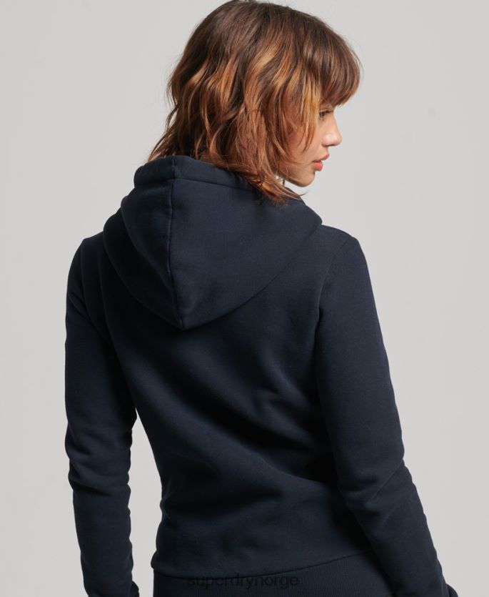 Superdry marinen klær 86P46D5936 vintage cooper hettegenser med nostalgisk glidelås kvinner