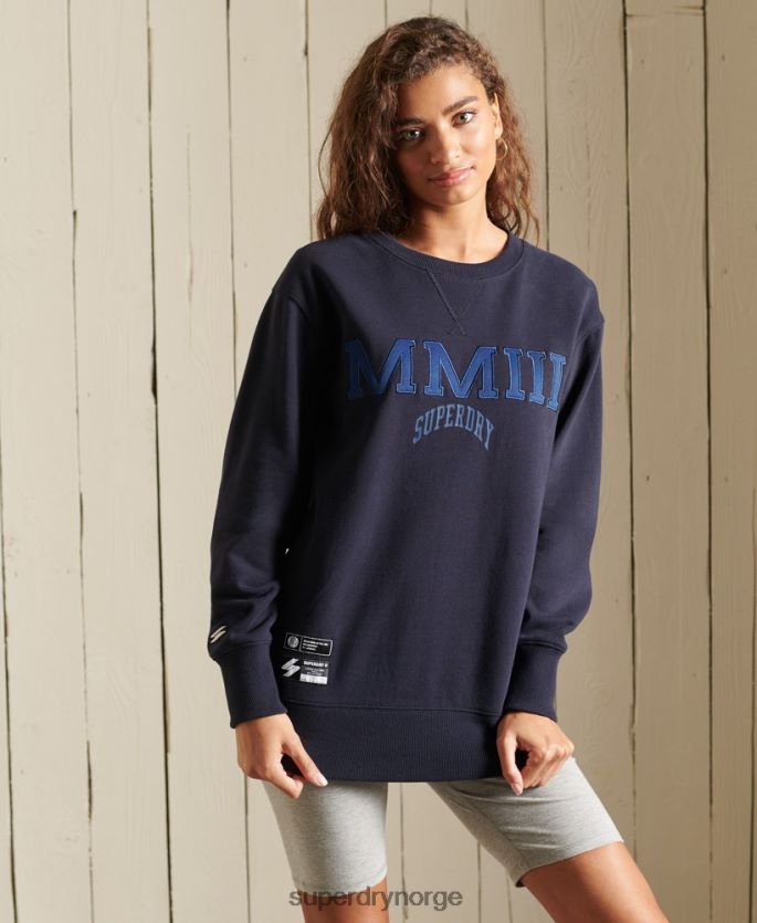 Superdry marinen klær 86P46D5960 college arch oversized crew sweatshirt kvinner