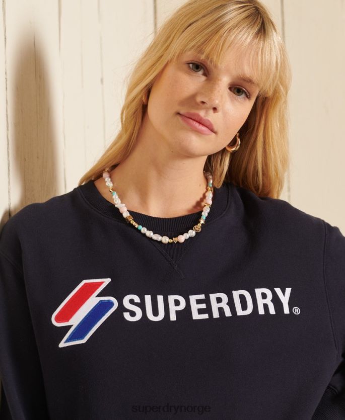 Superdry marinen klær 86P46D5962 kode oversized applique crew sweatshirt kvinner