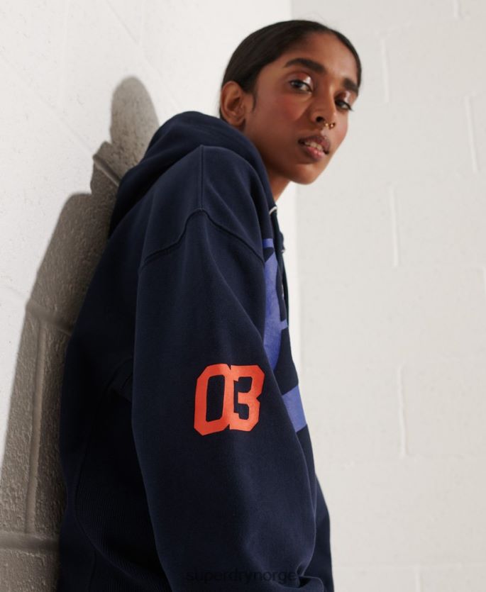 Superdry marinen klær 86P46D5964 strikeout oversized hettegenser kvinner