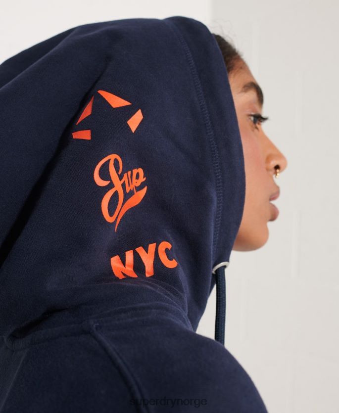 Superdry marinen klær 86P46D5964 strikeout oversized hettegenser kvinner