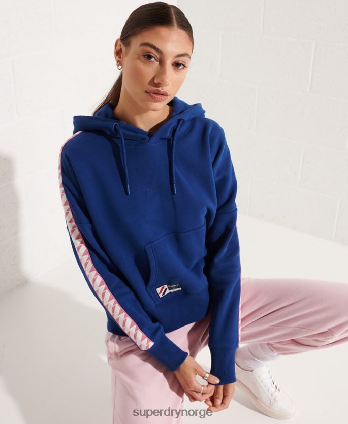 Superdry marinen klær 86P46D6000 kode logo tape crop hettegenser kvinner