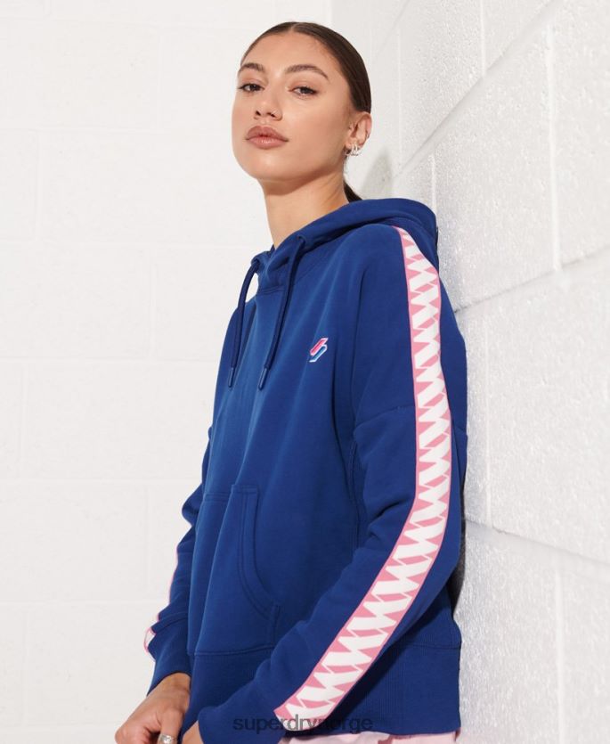 Superdry marinen klær 86P46D6000 kode logo tape crop hettegenser kvinner