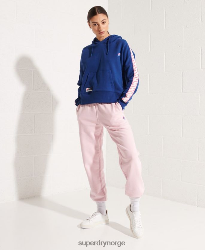 Superdry marinen klær 86P46D6000 kode logo tape crop hettegenser kvinner