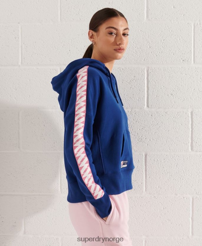 Superdry marinen klær 86P46D6000 kode logo tape crop hettegenser kvinner