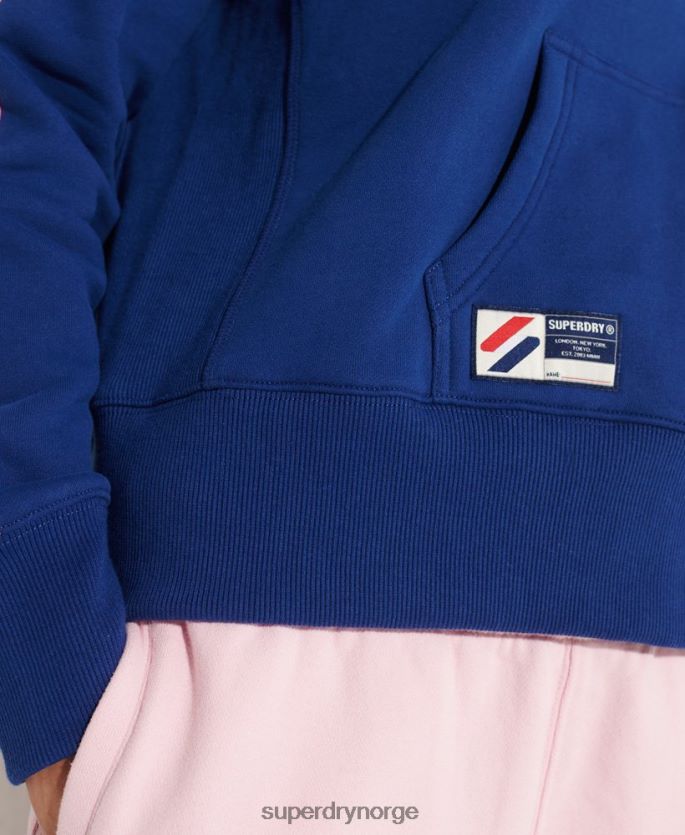 Superdry marinen klær 86P46D6000 kode logo tape crop hettegenser kvinner