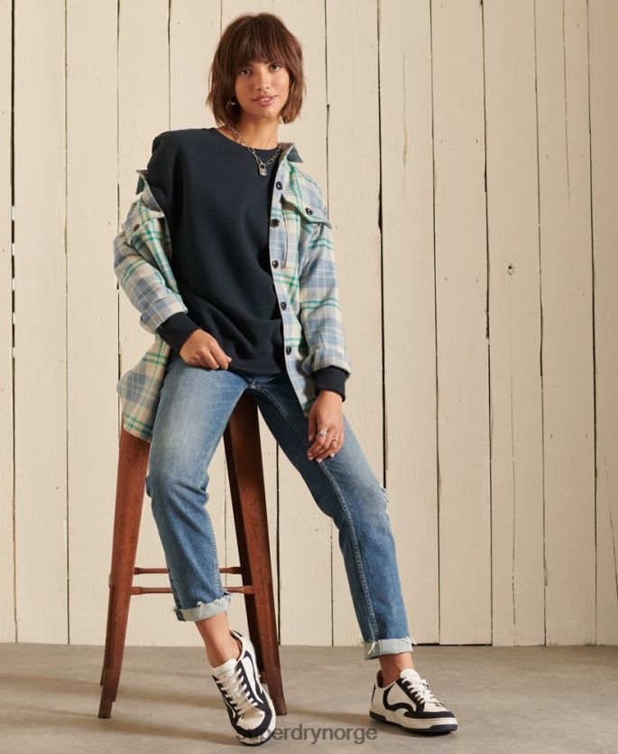 Superdry marinen klær 86P46D6017 vintage sweatshirt med logobesetning i økologisk bomull kvinner