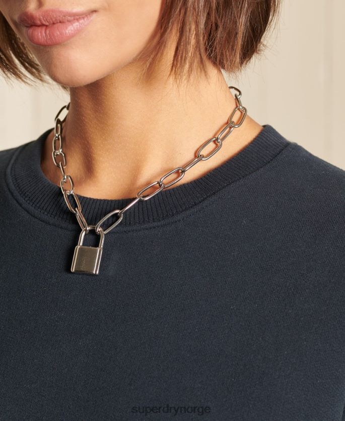 Superdry marinen klær 86P46D6017 vintage sweatshirt med logobesetning i økologisk bomull kvinner