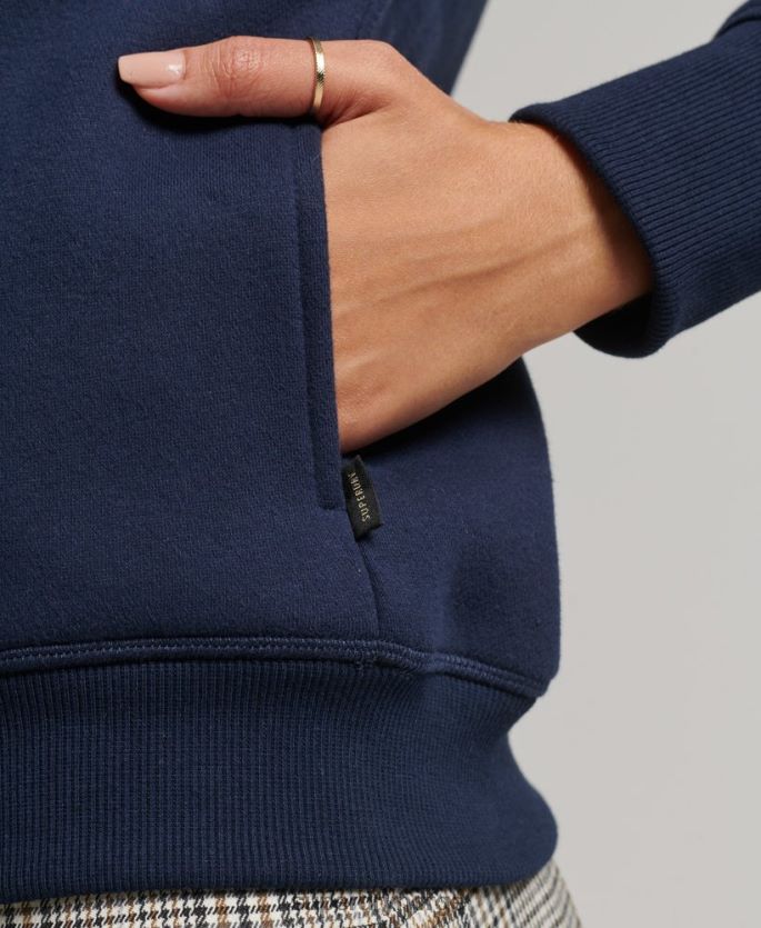 Superdry marinen klær 86P46D6024 luksuriøs hettegenser med brodert logo med glidelås kvinner