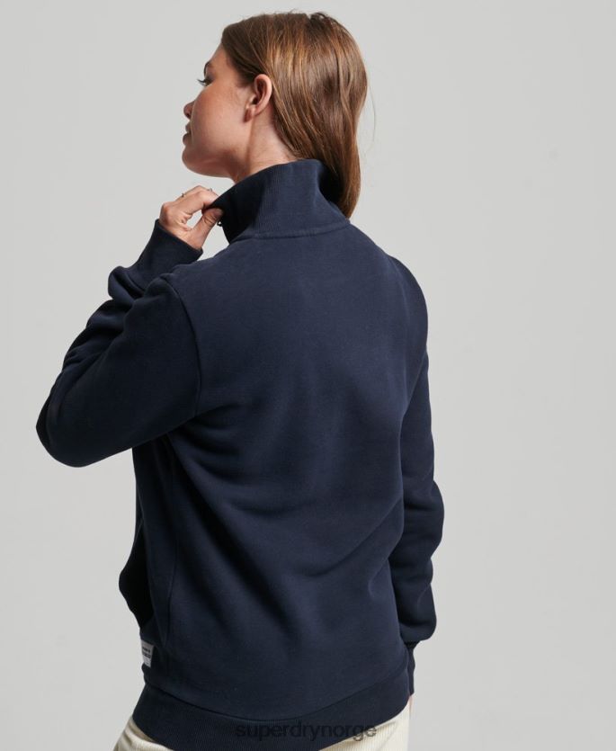 Superdry marinen klær 86P46D6035 overdimensjonert friidrett topp med halv glidelås kvinner