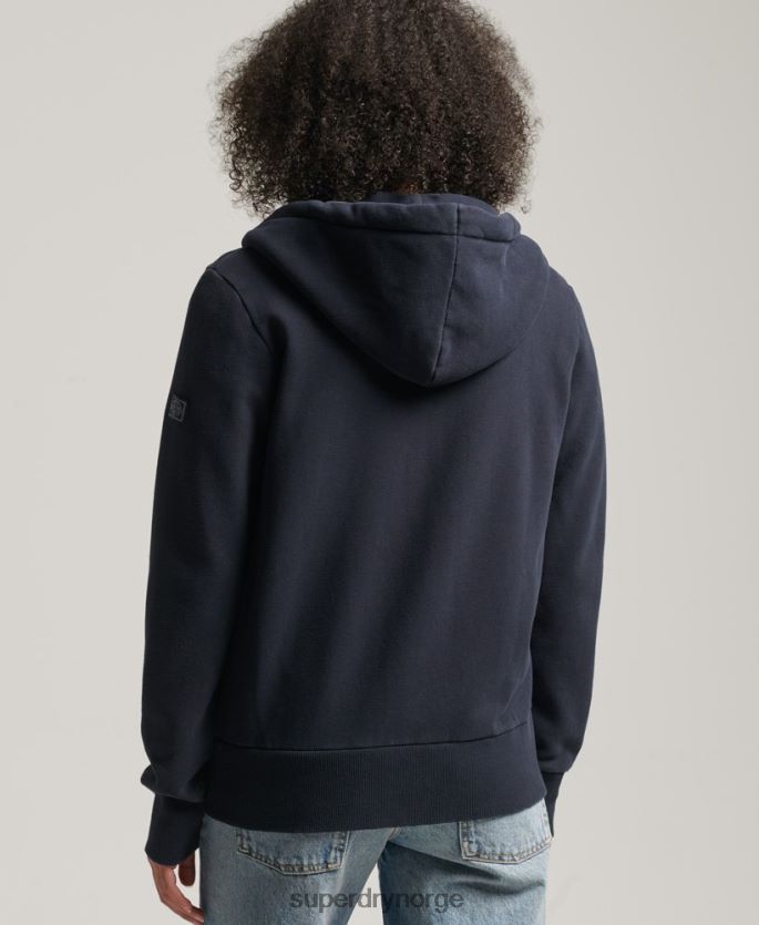 Superdry marinen klær 86P46D6059 vintage logo narrativ hettegenser med glidelås kvinner