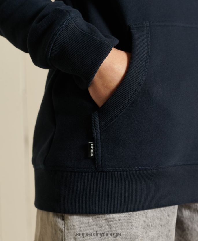 Superdry marinen klær 86P46D6060 hettegenser med brodert vintagelogo med løs passform kvinner
