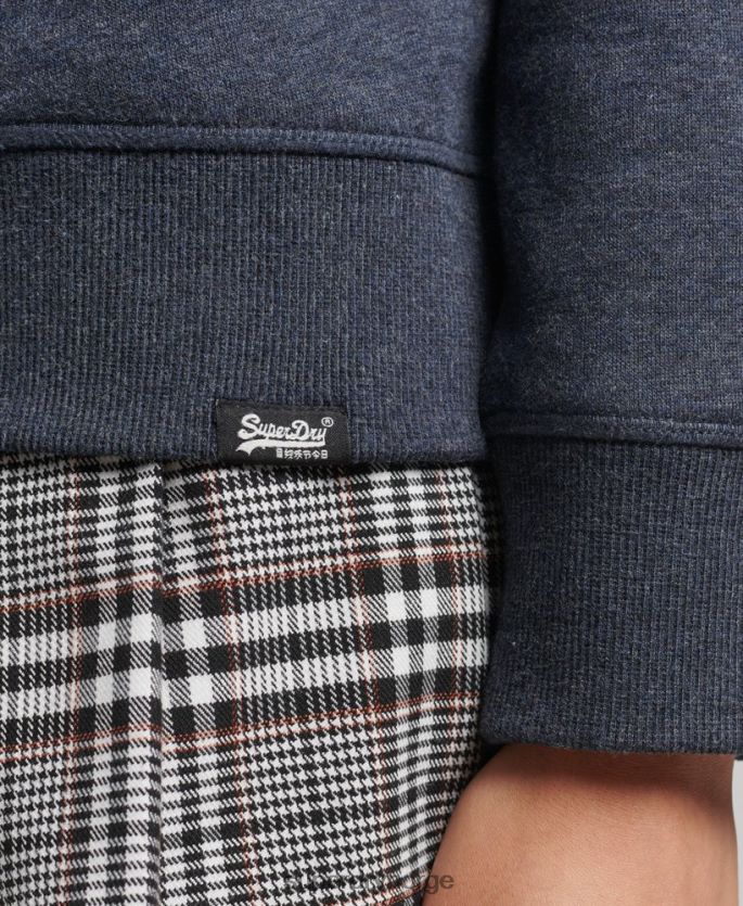 Superdry marinen klær 86P46D6114 genser med logobesetning i økologisk bomull kvinner