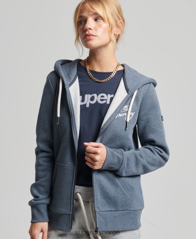 Superdry marinen klær 86P46D6123 vintage pride in craft hettegenser med glidelås kvinner