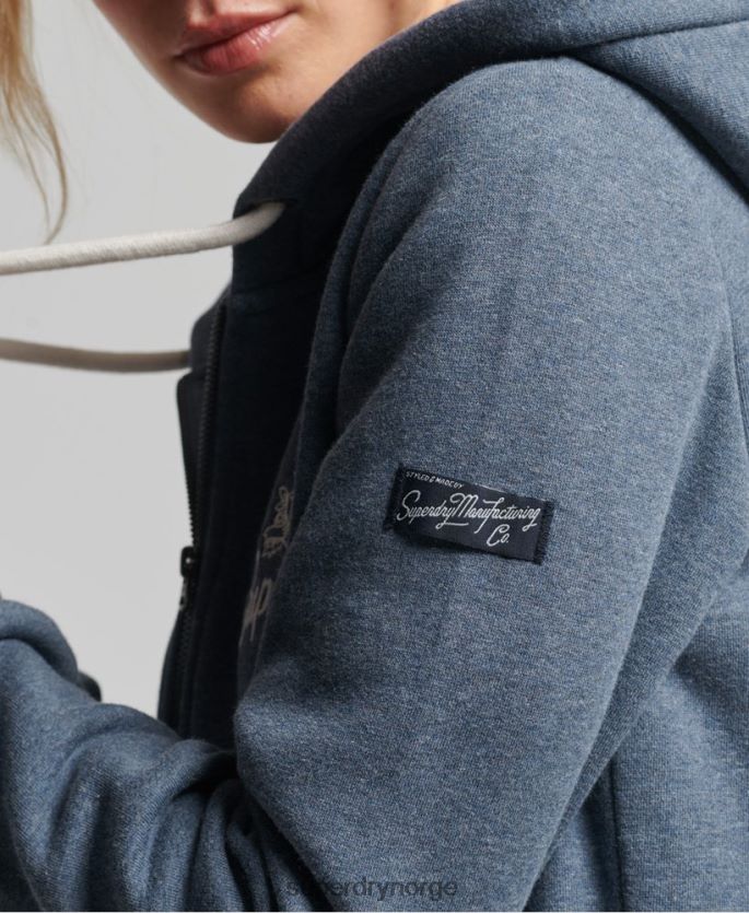 Superdry marinen klær 86P46D6123 vintage pride in craft hettegenser med glidelås kvinner