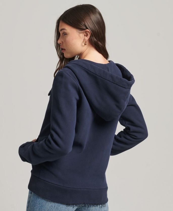 Superdry marinen klær 86P46D6155 vintage hettegenser med regnbue-logo med glidelås kvinner