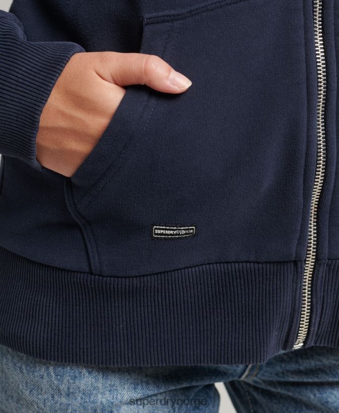 Superdry marinen klær 86P46D6155 vintage hettegenser med regnbue-logo med glidelås kvinner