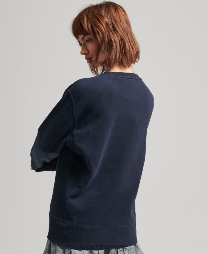 Superdry marinen klær 86P46D6161 college grafisk oversized crew sweatshirt kvinner