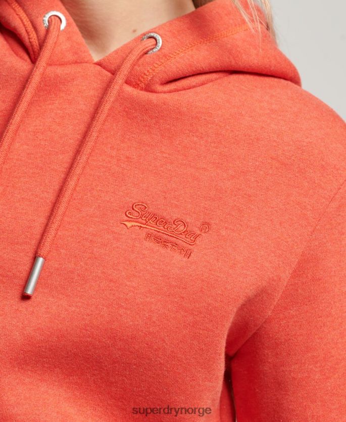 Superdry oransje klær 86P46D3371 vintage logo brodert hettegenser kvinner