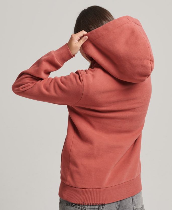 Superdry oransje klær 86P46D3398 college-hettegenser i manusstil kvinner