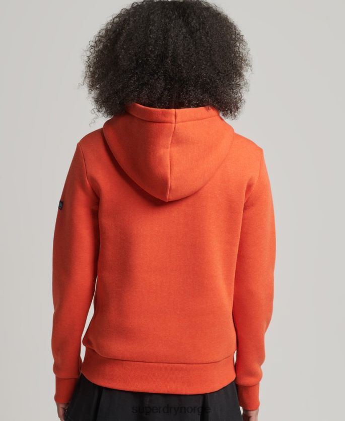Superdry oransje klær 86P46D3502 vintage logo interesse hettegenser kvinner