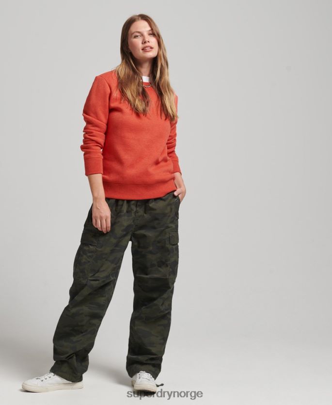Superdry oransje klær 86P46D5799 genser med logobesetning i økologisk bomull kvinner