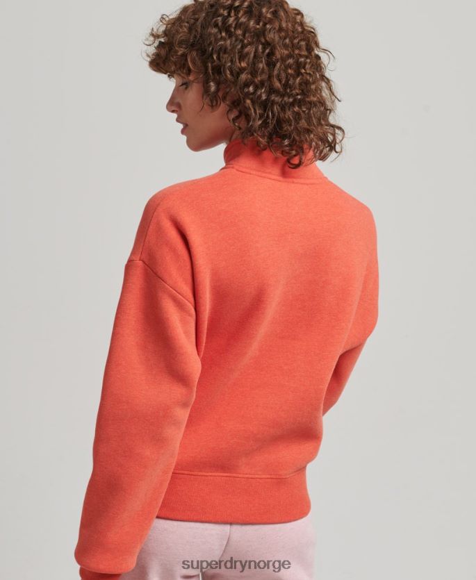 Superdry oransje klær 86P46D5891 Henley sweatshirt med vintage logo i økologisk bomull kvinner
