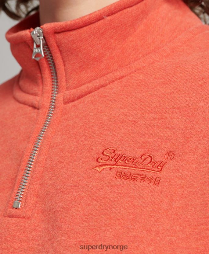 Superdry oransje klær 86P46D5891 Henley sweatshirt med vintage logo i økologisk bomull kvinner
