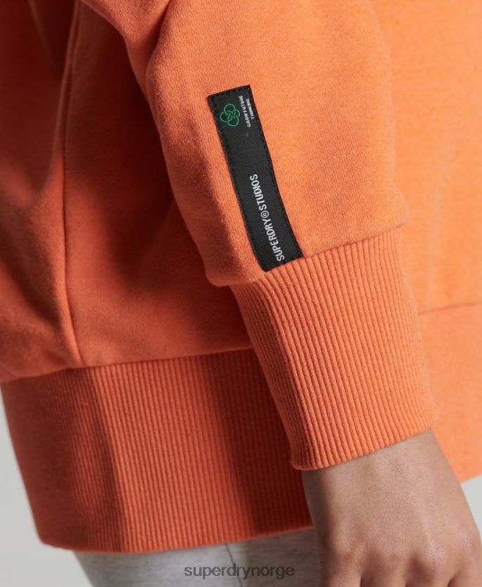 Superdry oransje klær 86P46D5971 resirkulert genser fra byens mannskap kvinner