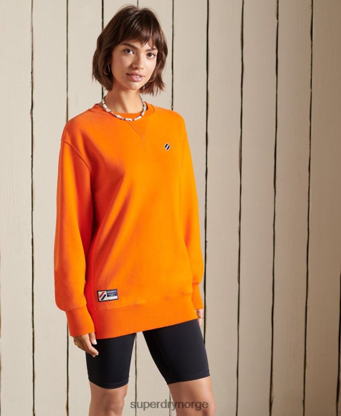 Superdry oransje klær 86P46D6044 essensiell oversized genser i økologisk bomull kvinner