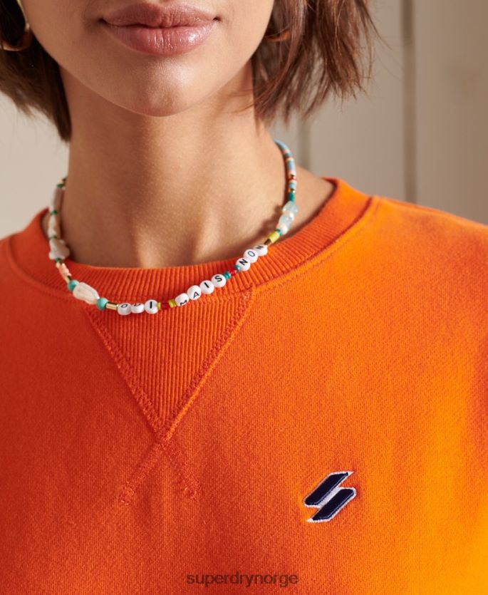 Superdry oransje klær 86P46D6044 essensiell oversized genser i økologisk bomull kvinner