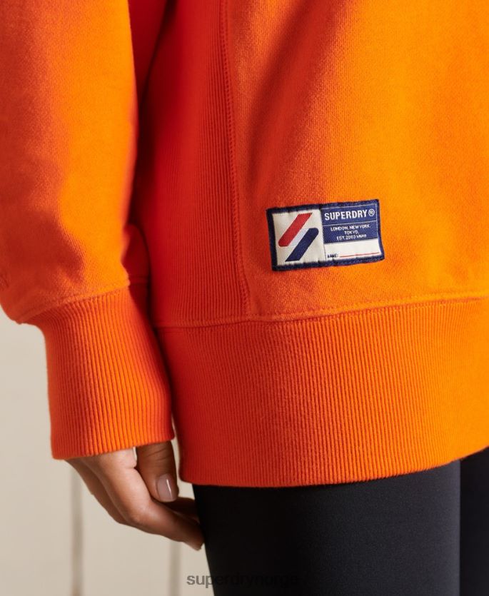 Superdry oransje klær 86P46D6044 essensiell oversized genser i økologisk bomull kvinner