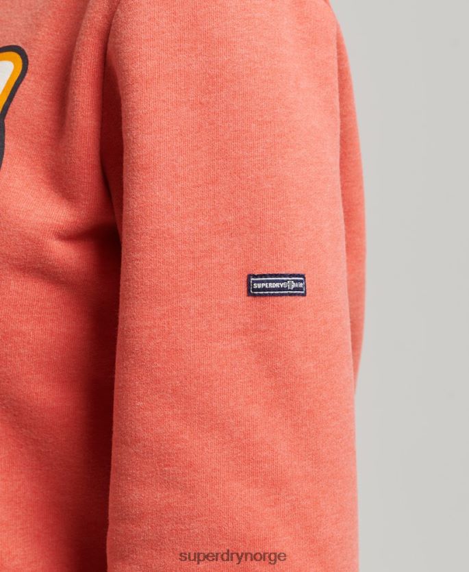 Superdry oransje klær 86P46D6116 vintage cooper nostalgi hettegenser kvinner
