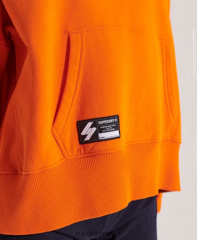 Superdry oransje klær 86P46D6145 cooperate logo crop hettegenser kvinner