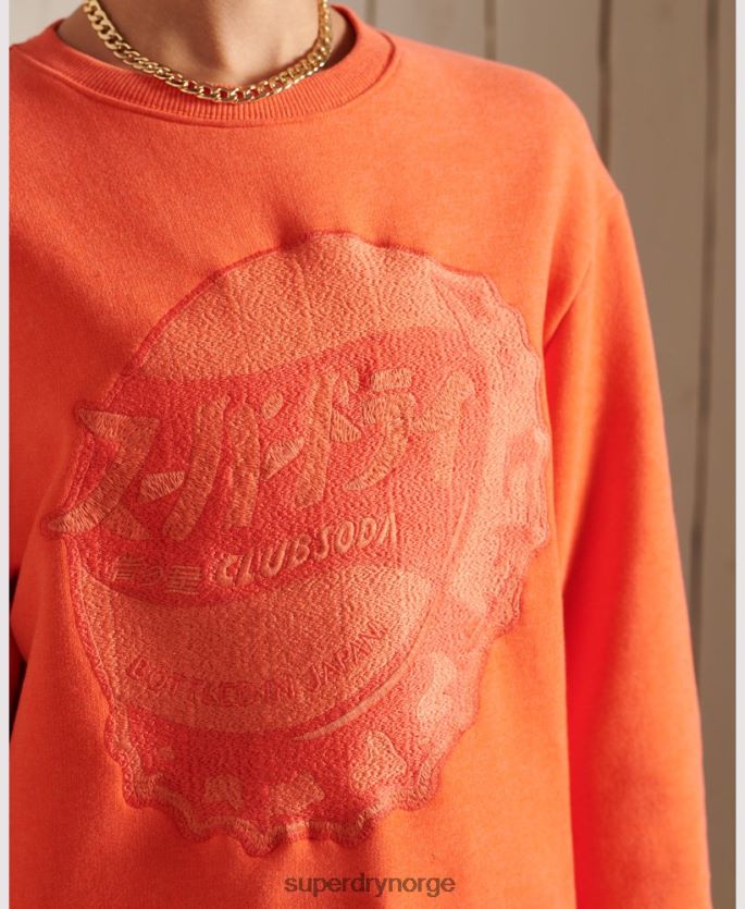 Superdry oransje klær 86P46D6171 oversized workwear crew sweatshirt kvinner