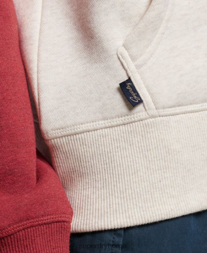 Superdry rød klær 86P46D3296 vintage logo brodert baseball hettegenser med glidelås kvinner