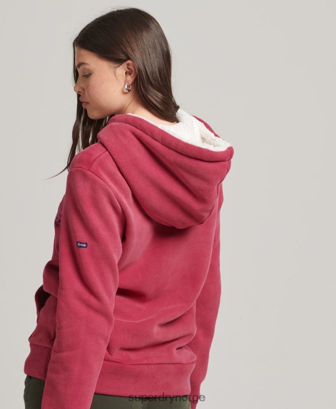 Superdry rød klær 86P46D3399 pride & craft hettegenser kvinner