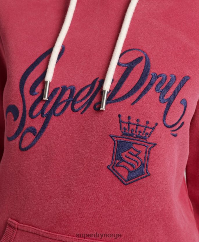 Superdry rød klær 86P46D3399 pride & craft hettegenser kvinner