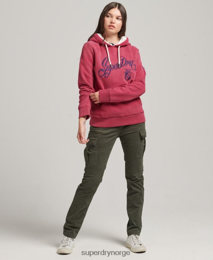 Superdry rød klær 86P46D3399 pride & craft hettegenser kvinner