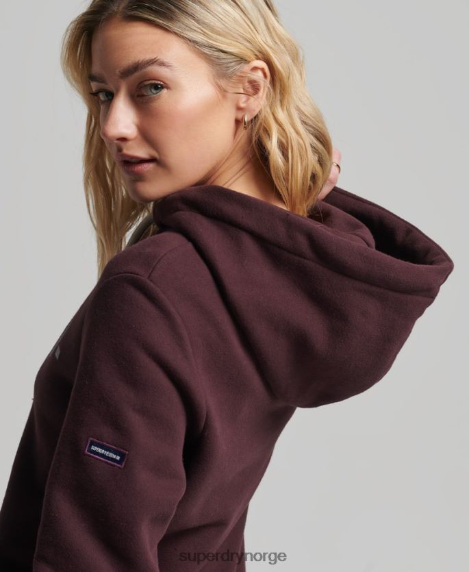 Superdry rød klær 86P46D3474 hettegenser med kjernelogo kvinner