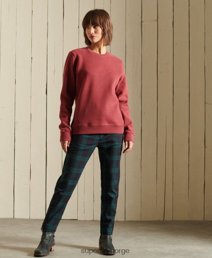 Superdry rød klær 86P46D3476 vintage sweatshirt med logobesetning i økologisk bomull kvinner