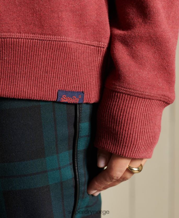 Superdry rød klær 86P46D3476 vintage sweatshirt med logobesetning i økologisk bomull kvinner