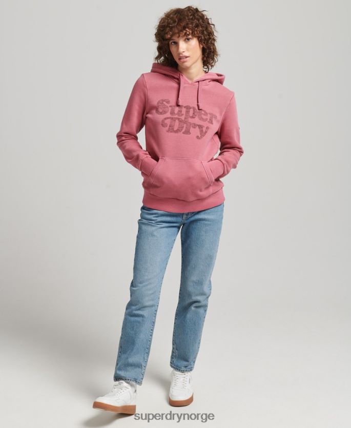 Superdry rød klær 86P46D5759 cooper klassisk hettegenser kvinner