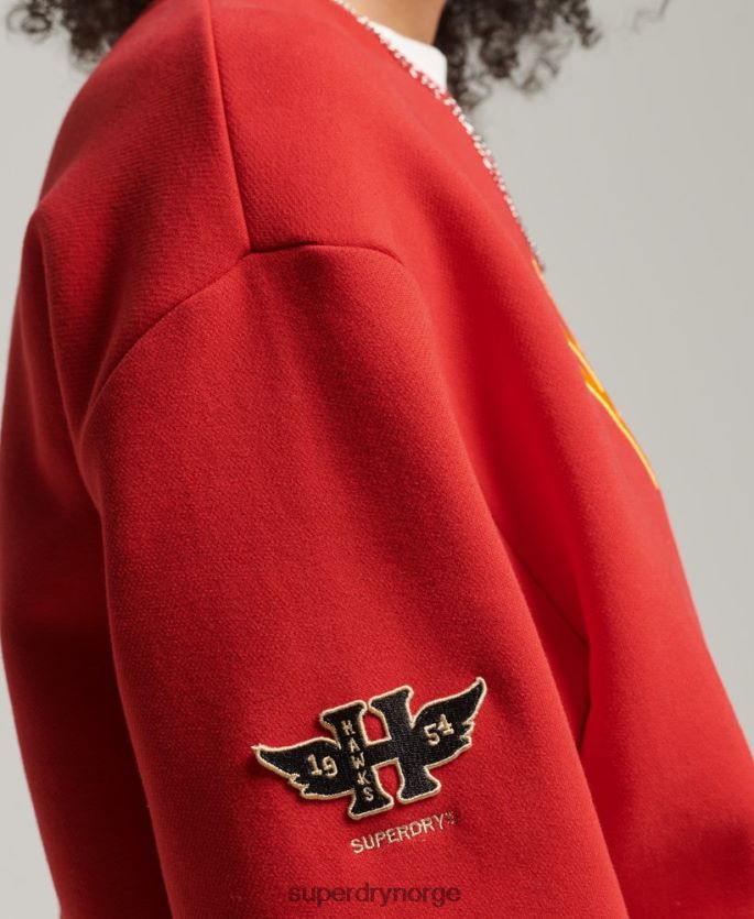 Superdry rød klær 86P46D5810 vintage collegiate crew sweatshirt kvinner