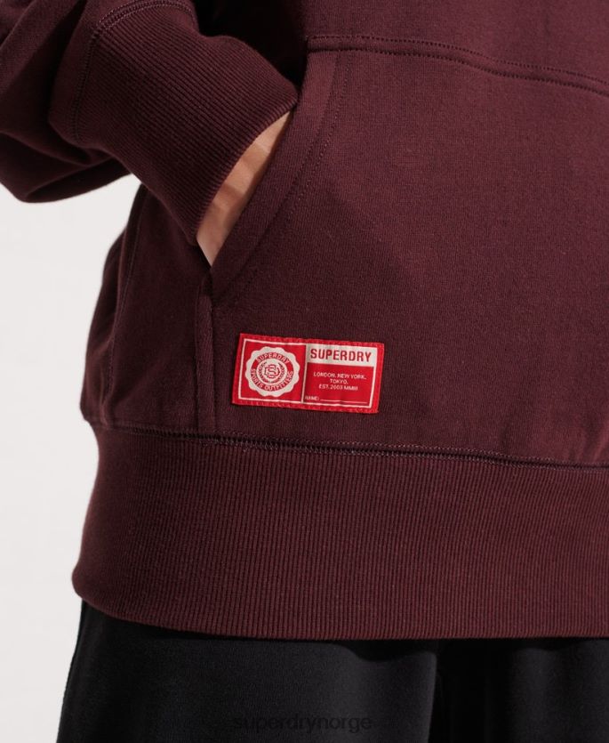 Superdry rød klær 86P46D5824 college grafisk crop hettegenser kvinner