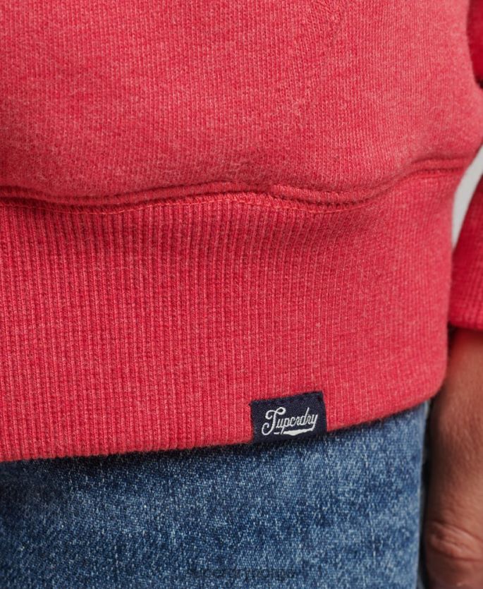 Superdry rød klær 86P46D5842 essensiell borg-fôret hettegenser med glidelås kvinner