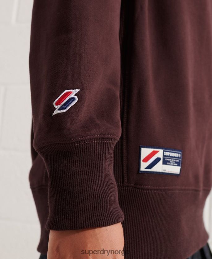 Superdry rød klær 86P46D5935 varsity bue løs crew sweatshirt kvinner